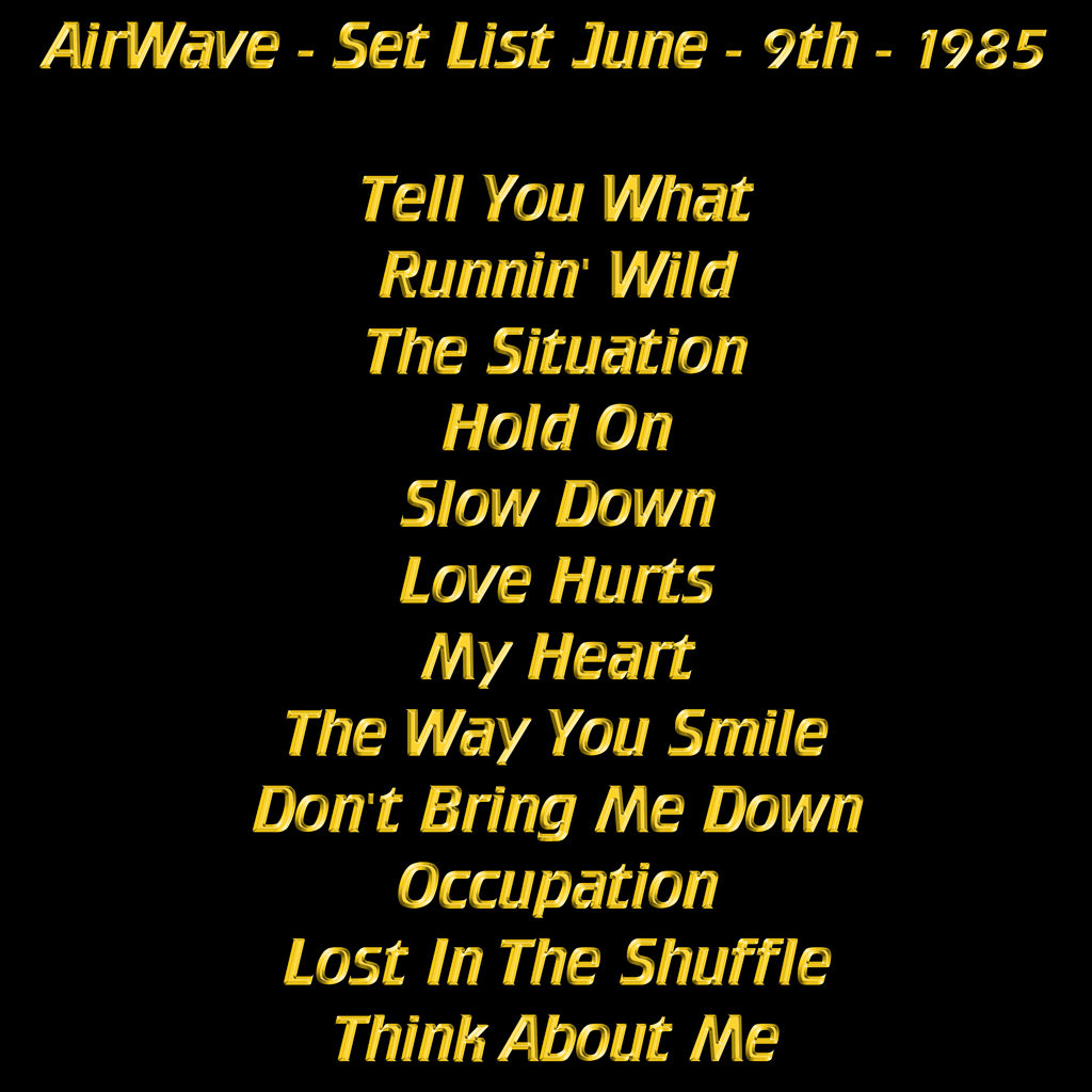 AirWave - Set List