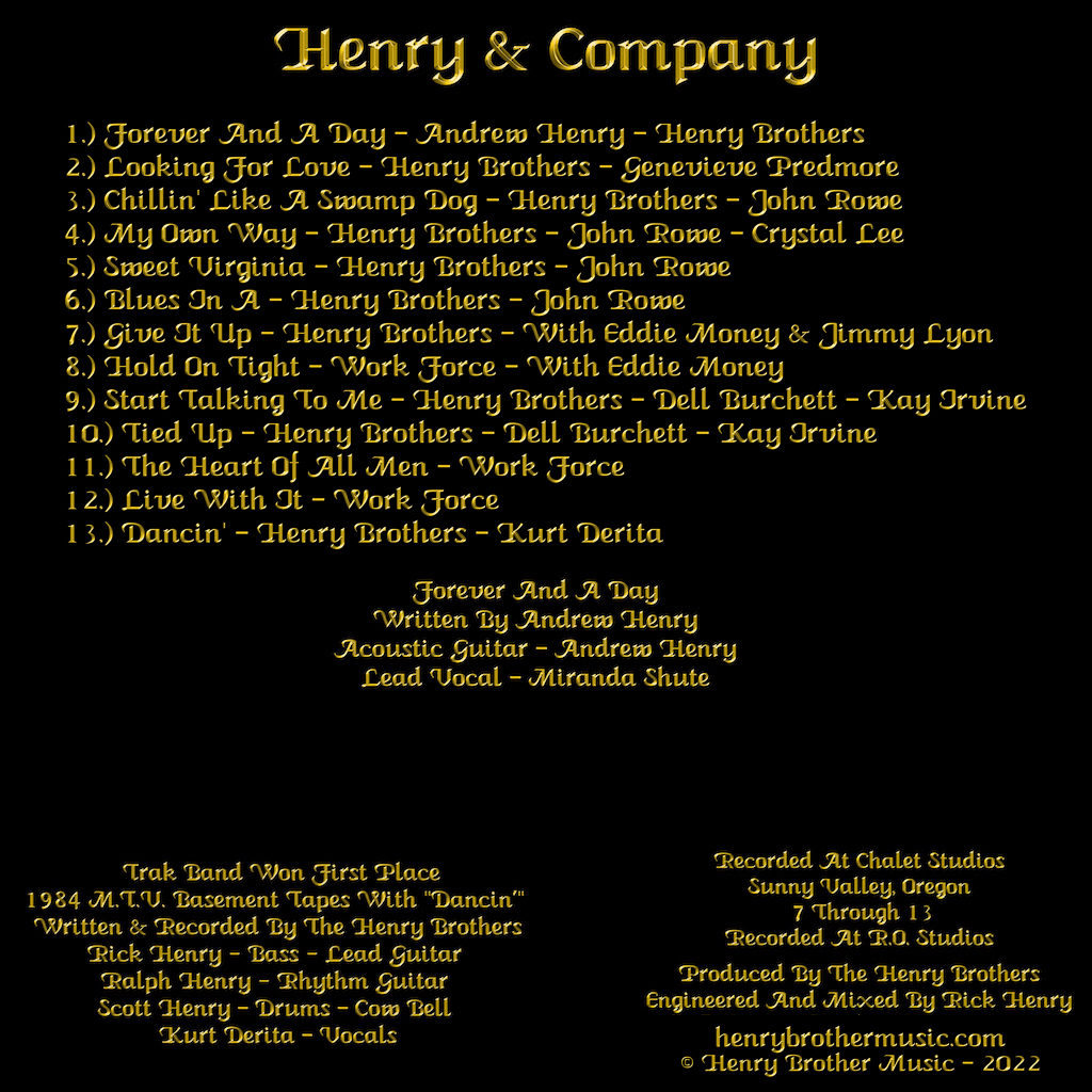 Henry & Company - Back Cover