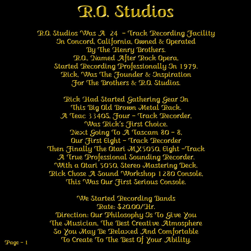 R.O. Studios Front Page